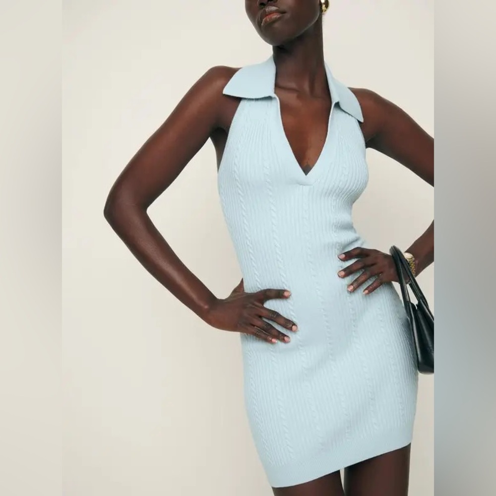Reformation Cable Halter Mini Dress